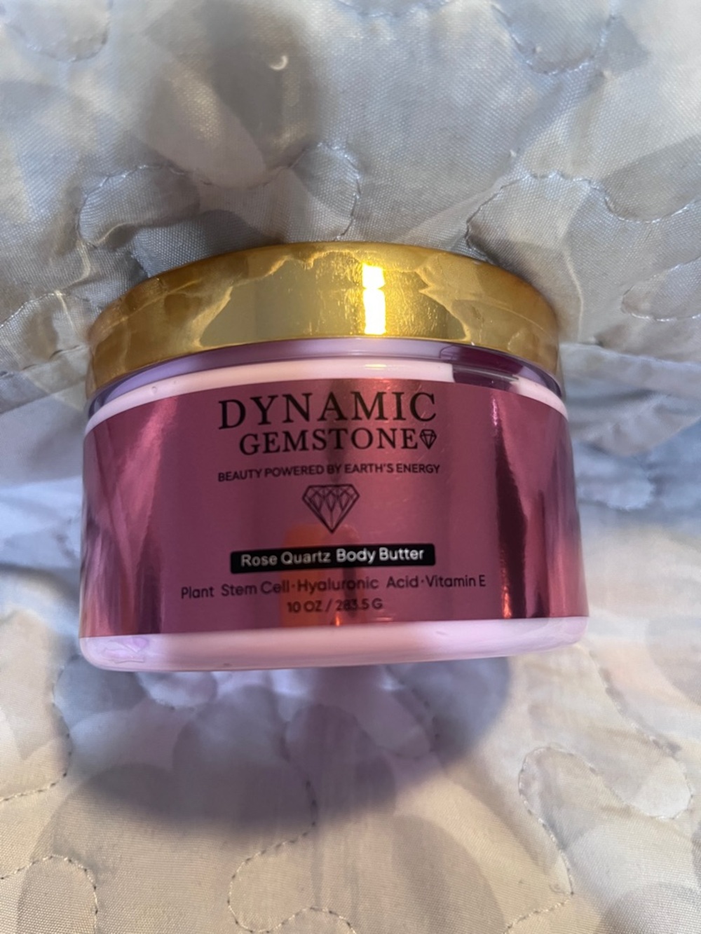 Dynamic Gemstone Rose Quartz Body Butter - 10 oz - NEW -Pink & Gold